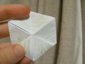 Closed green hexaflexagon