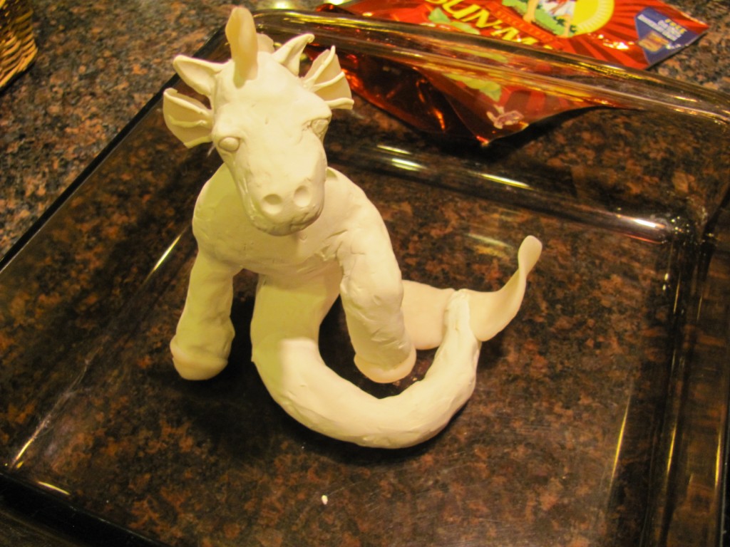 Baked Hippocampus statuette