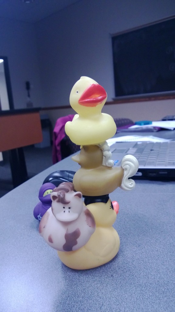 A "pyramid" of ducks