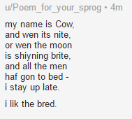 My name is cow poem.