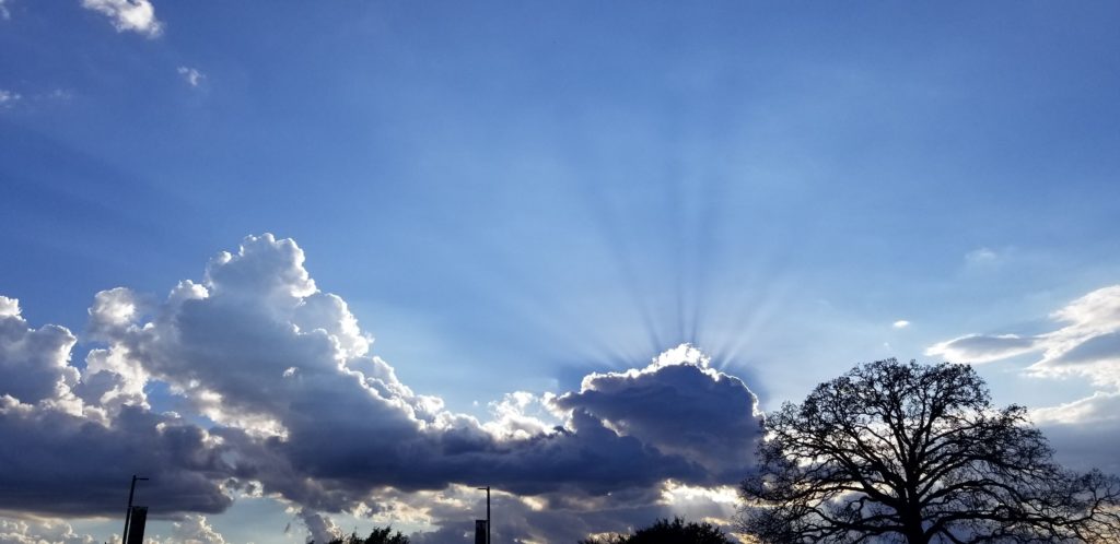 Sun and clouds.